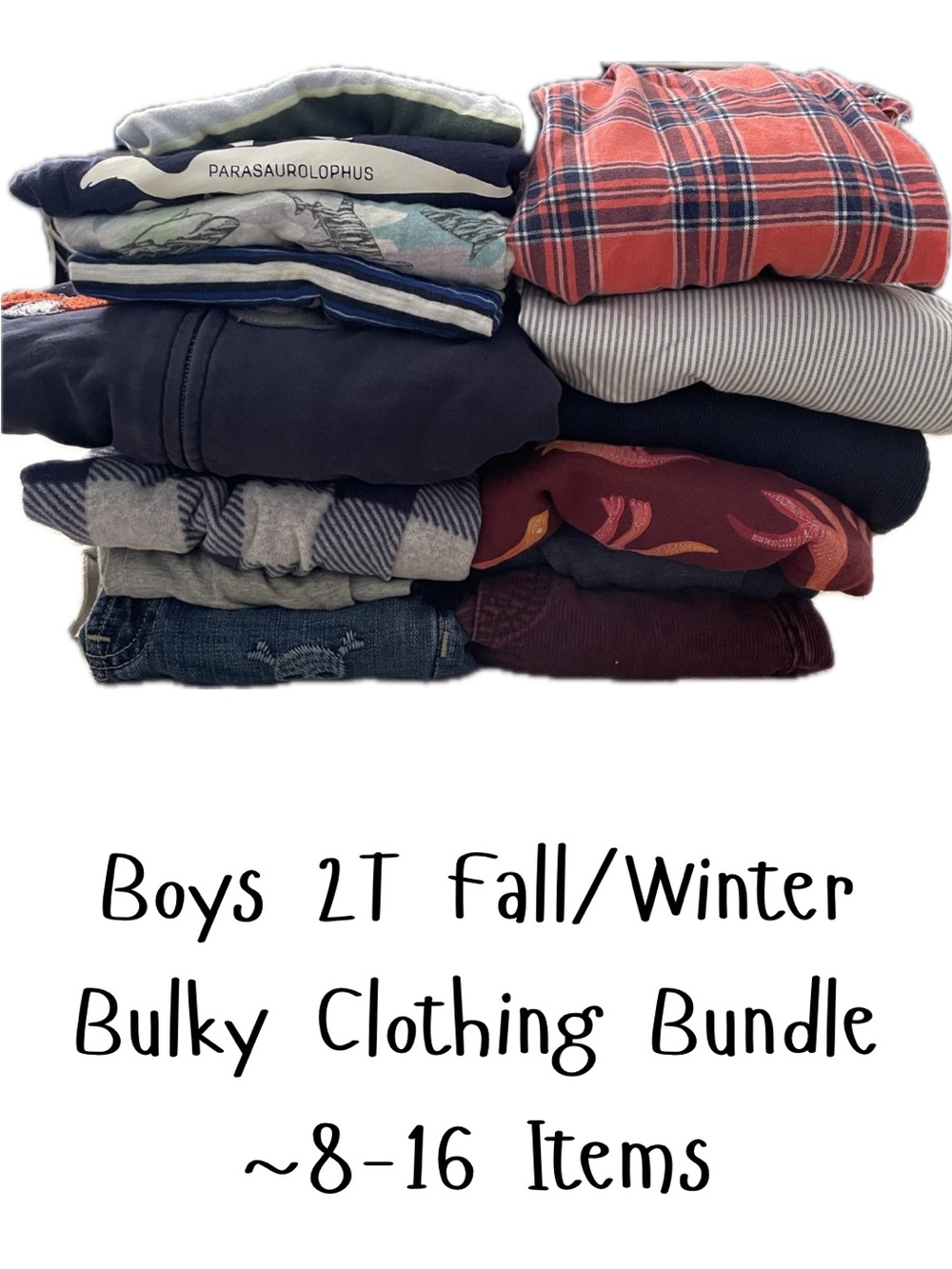 Boys Size 2T Fall/Winter Bulky Clothing Starter Pack Bundle, 8-16 Items